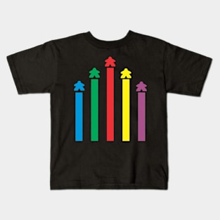 Rainbow Meeple Rocket Kids T-Shirt